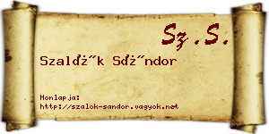 Szalók Sándor névjegykártya