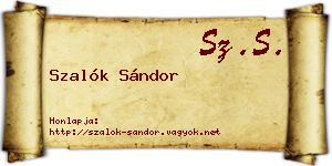 Szalók Sándor névjegykártya