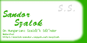 sandor szalok business card